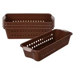 Kuber Industries Brown 4 Pieces Textured Multi-Utility Organisers-44