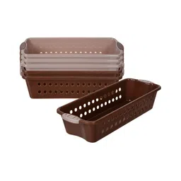 Kuber Industries Peach-Coloured 6 Pieces Multi-Utility Organisers-70