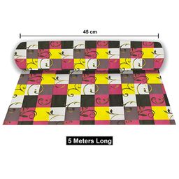 Dakshya Industries Yellow & Black Printed Water Resistant Shelf Liner Organiser-32