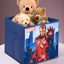 Kuber Industries Navy Blue & Red Marvel Ironman Square Printed Drawer Organiser-19