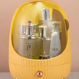 Kuber Industries Yellow Cosmetic Organizer Storage Box-17