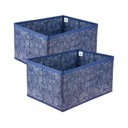 Kuber Industries Navy Blue 2 Pieces Reusable Drawer Organiser Organisers-6