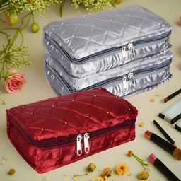 Kuber Industries Red 3 Pcs Reusable Jewellery Organisers-15