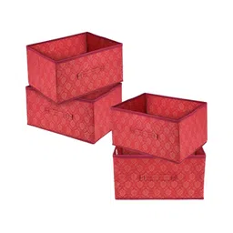 Kuber Industries Maroon & Gold Toned 4 Pieces Printed Drawer Organisers-1