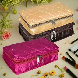 Kuber Industries Pink & Beige 3 Pieces Jewellery Organisers-85