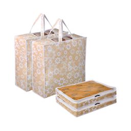 Kuber Industries Gold-Toned & White 4 Pieces Printed Multi-Utility Organisers-12