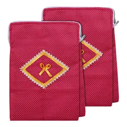 Kuber Industries Pink & White 2 Pieces Printed Cotton Drawer Organisers-47