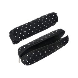 Kuber Industries Set of 2 Black Dot Printed Single Rod Cotton Bangle Organisers-44