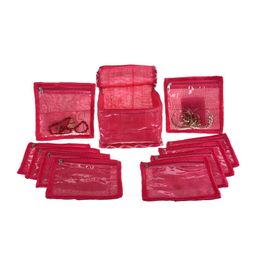 Kuber Industries Pink 2 Pieces PVC Laminated Jewellery Organizers-51