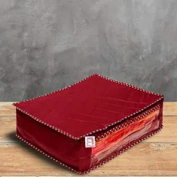 atorakushon Maroon Solid Saree Organiser-image-23
