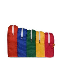 Kuber Industries Red & Blue 5 Layer Hanging Foldable Shoe Organizer-12