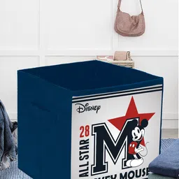 Kuber Industries Set Of 3 Blue Disney Star Mickey Printed Wardrobe Organisers-17