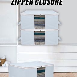 Kuber Industries Set of 6 Blue White Fabric Drawer Organiser-35