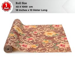 Dakshya Industries Beige & Pink Floral Printed Water Resistant Shelf Liner Organiser-8