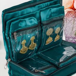 Kuber Industries Grey & Green 2 Pieces Jewellery Organisers-16