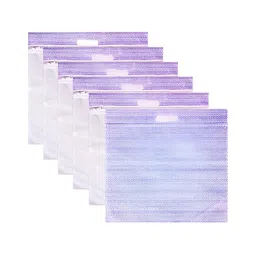 Kuber Industries Purple & Transparent 6 Pcs Saree Bag with Handle Organisers-26