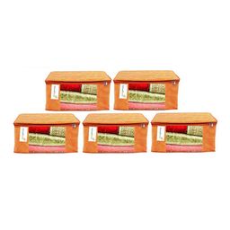 Home Fresh Orange 5 Pieces Printed Multi-Utility Organisers-1
