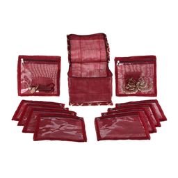 Kuber Industries Maroon Water Resistant PVC Jewellery Organiser-47