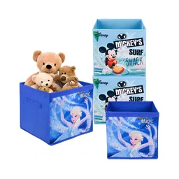 Kuber Industries Blue & White 4 Pieces Disney Printed Drawer Organisers-42