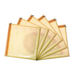 Kuber Industries Cream & Yellow 6 Pieces Printed  Saree Covers-image-48