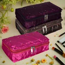 Kuber Industries Purple & Pink 3 Pieces Reusable Jewellery Organiser-16