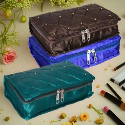 Kuber Industries Green & Blue 3 Pieces Jewellery Organisers-15