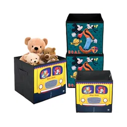 Kuber Industries Black & Yellow 4 Pieces Disney Printed Drawer Organisers-14