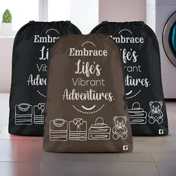 Kuber Industries Brown & Black 3 Pieces Printed Multi-Utility Organisers-7
