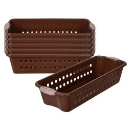 Kuber Industries Brown 6 Pieces Textured Multi-Utility Organisers-47