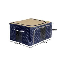 Kuber Industries Navy Blue & Brown Printed Drawer Organisers-39