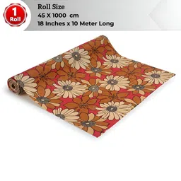 LooMantha Orange & Beige Floral Printed Water Resistant Shelf Liner Organisers-picture-44