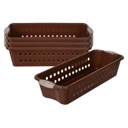 Kuber Industries Brown 4 Pieces Textured Multi-Utility Organisers-25