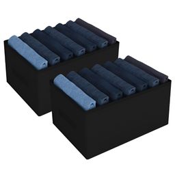 Kuber Industries Black 2Pcs Reusable Trouser Box Organisers-45