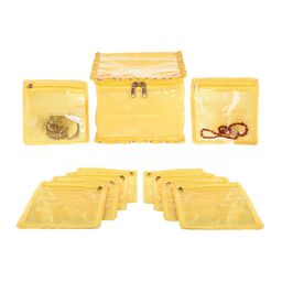 Kuber Industries Yellow Colored PVC Laminated Jewellery Organiser-44