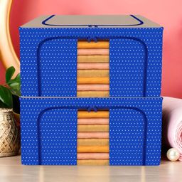 Kuber Industries Blue & Brown 2 Pieces Regular Drawer Organiser-49