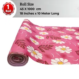 Dakshya Industries Maroon & White Floral Printed Water Resistant Shelf Liner Organiser-image-45