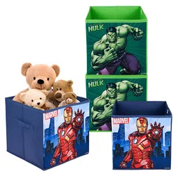 Kuber Industries Navy Blue & Green Hulk Printed 4 Pcs Multi-Utility Organisers 33 LTR-11