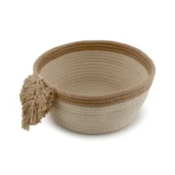 ANWYN Beige Self Design Heat Resistant Cotton Jute Multi-Utility Organisers-8