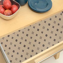 Kuber Industries Beige 2 Pieces Printed EVA BPA Free Shelf Liner-image-73