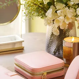 Pure Home and Living Pink Square Shaped Jewellery Box-43