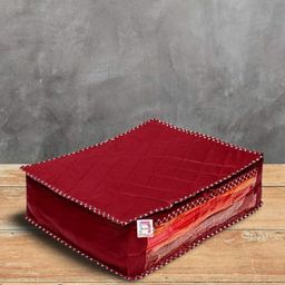 atorakushon Maroon Solid Set of 4 Wardrobe Organizer-53