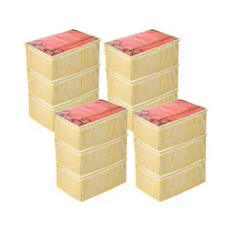 Kuber Industries Yellow & White 12 Pieces Printed Multi-Utility Organisers-10