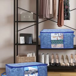 Kuber Industries Blue 4 Pieces Multi-Utility Organizer-36