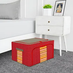 Kuber Industries Red & Brown 6 Pieces Drawer Organisers-49