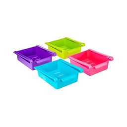 URBANFIX Green 4 Pieces Reusable Fridge Storage Drawer Organisers-4