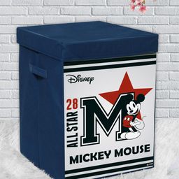 Kuber Industries Navy Blue & White Mickey Mouse Printed Storage Box Organisers-22