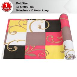 LooMantha Yellow & Pink Geometric Printed Water Resistant Shelf Liner-26
