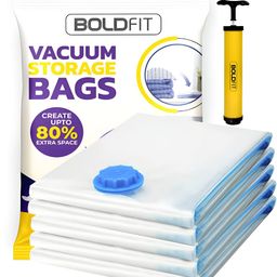 BOLDFIT Transparent 5 Pieces Regular Vacuum Bag Organisers-11