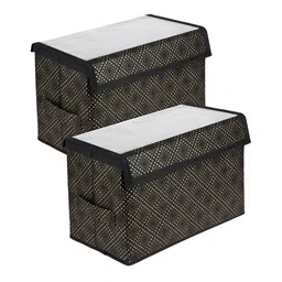 Kuber Industries Black 2 Pieces Printed Water Resistant Multi-Utility Organisers-86