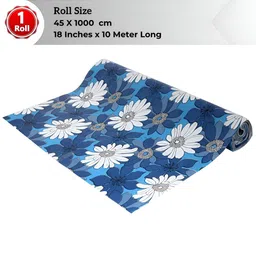 Dakshya Industries Blue & White Floral Printed Water Resistant Shelf Liner Organiser-image-56